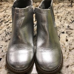 Metallic Silver Ankle Boots